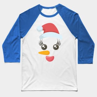 Cute Snowwoman Baseball T-Shirt